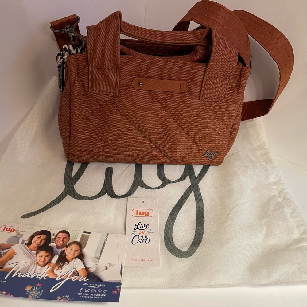 Lug Jitterbug Matte Luxe Crossbody Copper Brown NWT